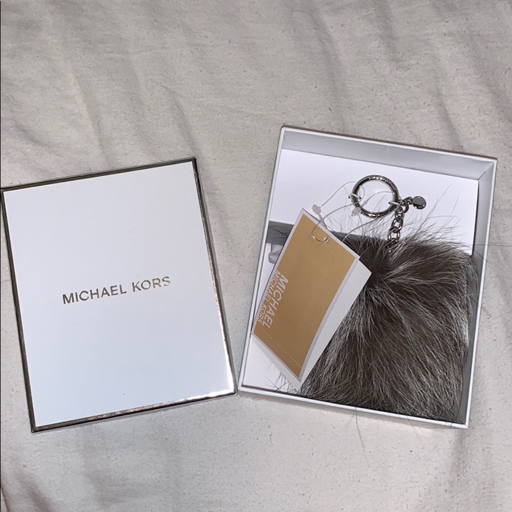 Michael Kors Genuine Fox Fur Key Chain Puff